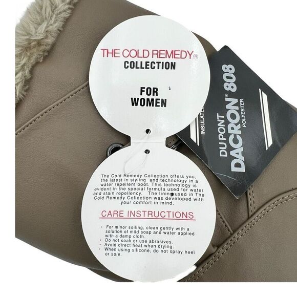 NWT Du Pont Women's Snow Star II Dacron 808 Faux Fur Winter Boots Tan Size 8M - Picture 10 of 13